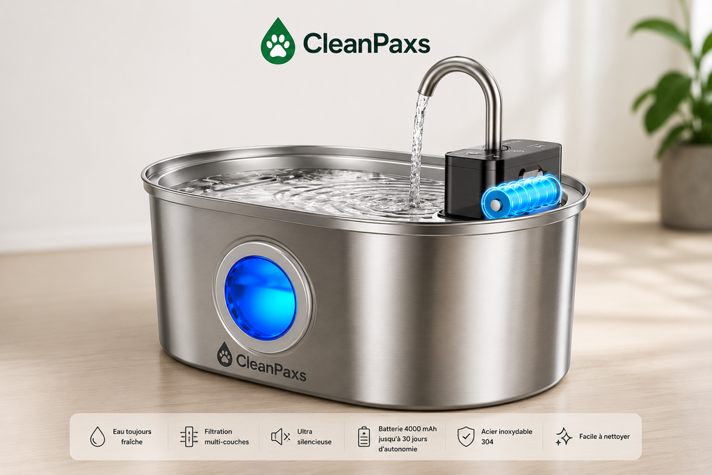 Fontaine à eau sans fil CleanPaxs™ 3,2 L en acier inoxydable 304
